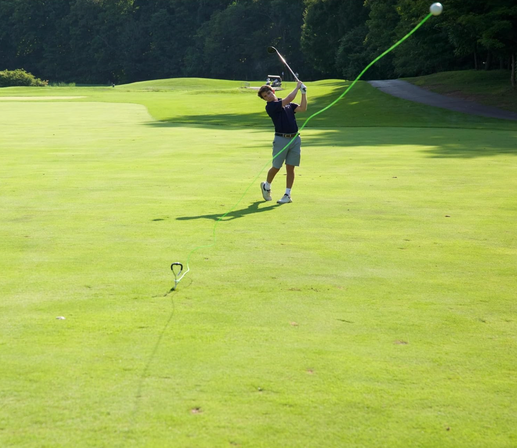 Golf Training Tool for Drivers & Irons - Practice Your Golf Swing in The Backyard with A Real Golf Ball & Experience 50 Feet of Ball Flight Feedback